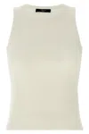 Weekend Max Mara Ribbed Crew Neck Sleeveless Top In Neutral