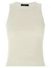 Weekend Max Mara Ribbed Crew Neck Sleeveless Top In Neutral