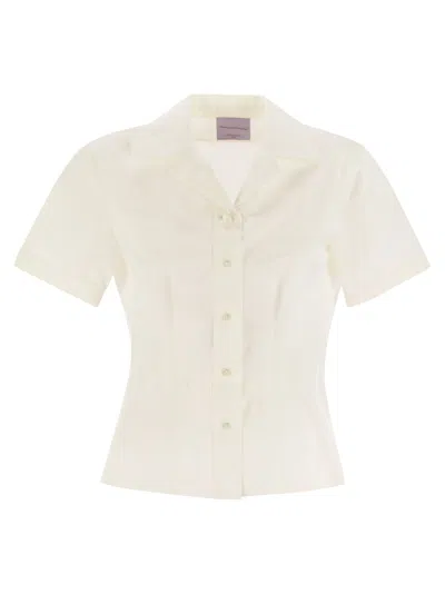 Weekend Max Mara Ballo Cotton Poplin Shirt In White