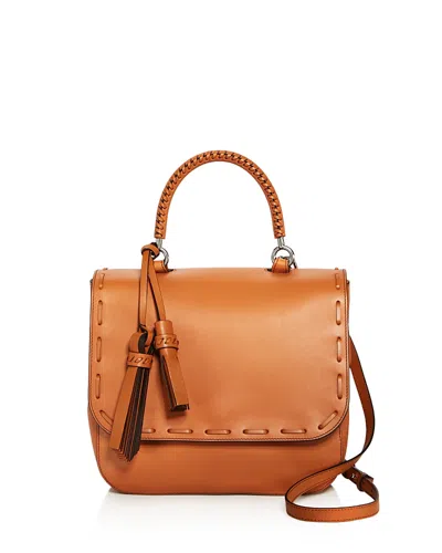 Weekend Max Mara Max Mara Braided Large Leather Satchel In Camel Brown/silver