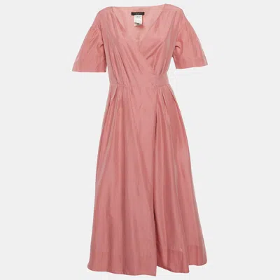 Weekend Max Mara Max Mara Pink Cotton Blend Midi Wrap Dress