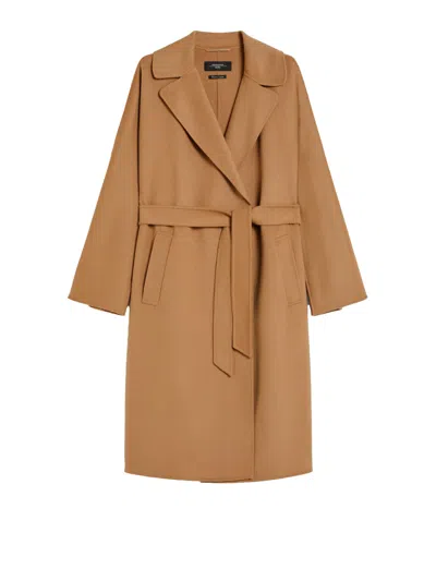 WEEKEND MAX MARA WEEKEND MAX MARA MAX MARA WEEKEND BROWN COAT WITH BELT