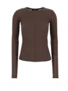 Weekend Max Mara Max Mara Weekend Chocolate Cotton Long Sleeve Sweater In Brown
