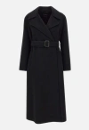 Weekend Max Mara Manu Belted Wool Midi Coat In Black