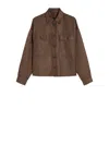 Weekend Max Mara Collared Crop Shirt With Chest Pockets And Long Sleeves In Brown