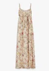 Weekend Max Mara Libano Print Silk Long Dress In Beige