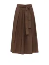Weekend Max Mara Max Mara Weekend Taffeta Midi Skirt In Brown