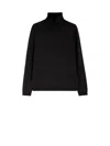 Weekend Max Mara Black Turtleneck Sweater In Silk And Wool In Black