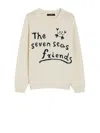 Weekend Max Mara Max Mara Weekend Ivory Cotton Blend Sweater With Collection Motif Inlaid On The Fro In Neutral