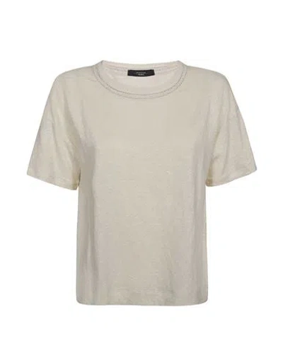 Weekend Max Mara Max Mara Weekend T-shirt Woman T-shirt Beige Size M Linen In Neutral
