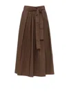 Weekend Max Mara Max Mara Weekend Taffeta Midi Skirt In Brown