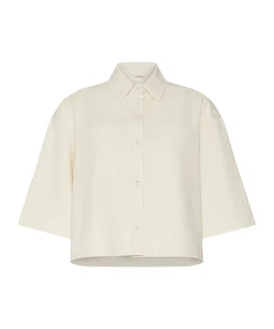 Weekend Max Mara Max Mara Weekend Terra Cropped Shirt Jacket In White