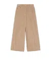 Weekend Max Mara Weekend Maxmara Cropped Cotton Velvet Trousers Sand In Brown