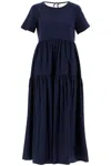 Weekend Max Mara Maxi Jersey And Poplin Dress In In Blue