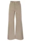 Weekend Max Mara Medina Logo Patch Wide Leg Trousers In Sabbia