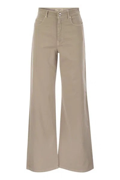 Weekend Max Mara Medina Logo Patch Wide Leg Trousers In Beige