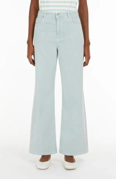 Weekend Max Mara Medina Wide Leg Jeans In Pastel Green