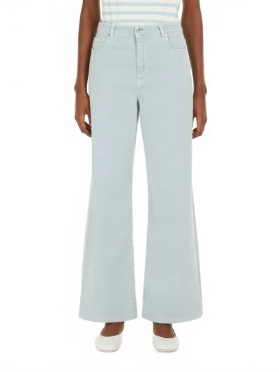 Weekend Max Mara Medina Wide Leg Pant In Pastel Green In Blue