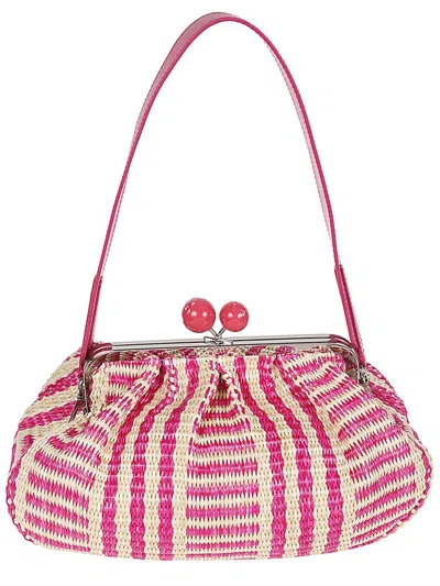 Weekend Max Mara Medium Jacquard Pasticcino Clutch Bag In Pink
