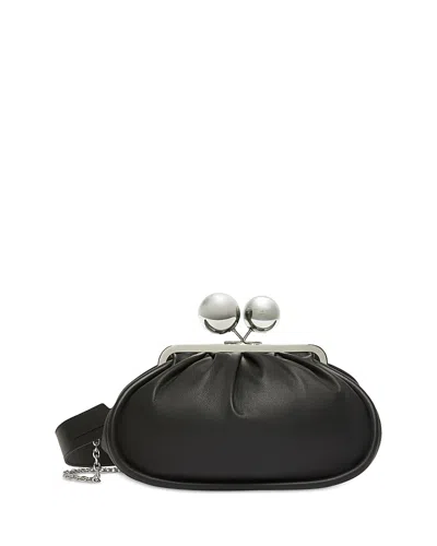 Weekend Max Mara Medium Leather Pasticcino Bag In Black
