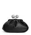 Weekend Max Mara Medium Leather Pasticcino Clutch Bag In Black