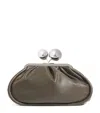Weekend Max Mara Medium Leather Pasticcino Clutch Bag In Green