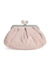 Weekend Max Mara Medium Leather Pasticcino Clutch Bag In Pink