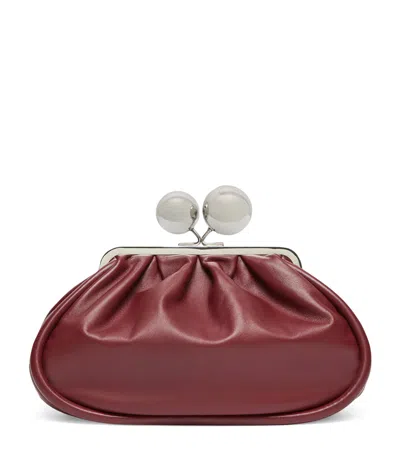 Weekend Max Mara Medium Leather Pasticcino Clutch Bag In Pink