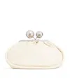 Weekend Max Mara Medium Leather Pasticcino Clutch Bag In White