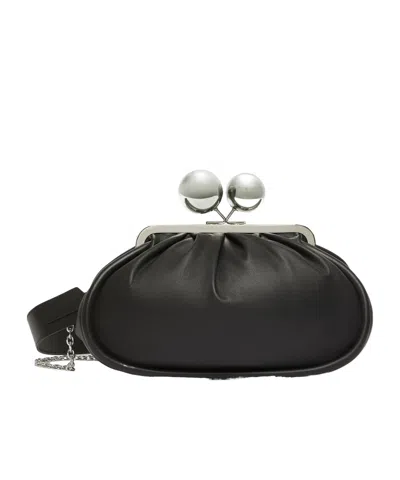 Weekend Max Mara Medium Pasticcino Bag In Glossy Nappa Leather - Black