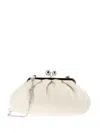 Weekend Max Mara Small Pasticcino Ruched Chain Clutch Bag In Neutral