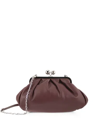 Weekend Max Mara Medium Pasticcino Leather Clutch Bag In Purple
