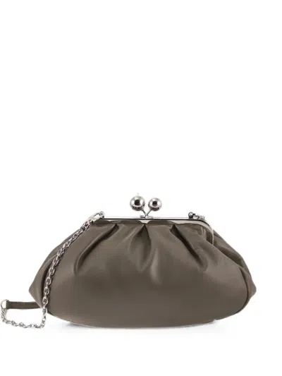 Weekend Max Mara Medium Pasticcino Leather Tote Bag In Gray