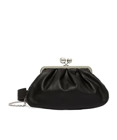 Weekend Max Mara Medium Pasticcino Logo Shoulder Bag In Black
