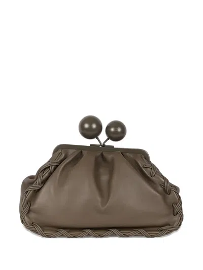 Weekend Max Mara Medium Pasticciono Braided Detail Kiss-lock Clutch Bag In Brown
