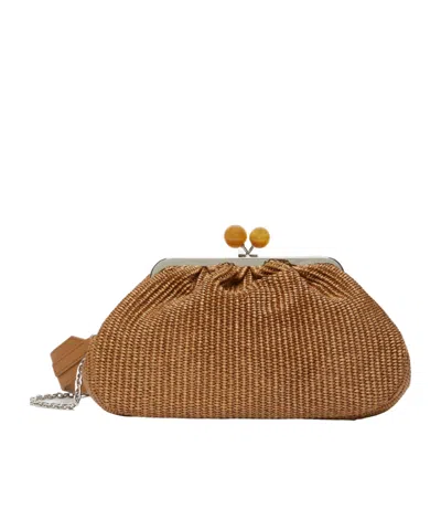 Weekend Max Mara Medium Raffia-effect Pasticcino Bag In Brown