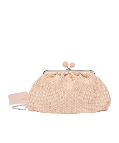 Weekend Max Mara Medium Raffia-effect Pasticcino Bag In Pink