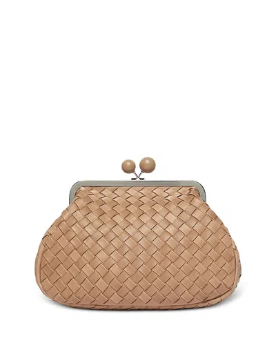 Weekend Max Mara Medium Woven Leather Pasticcino Bag In Brown