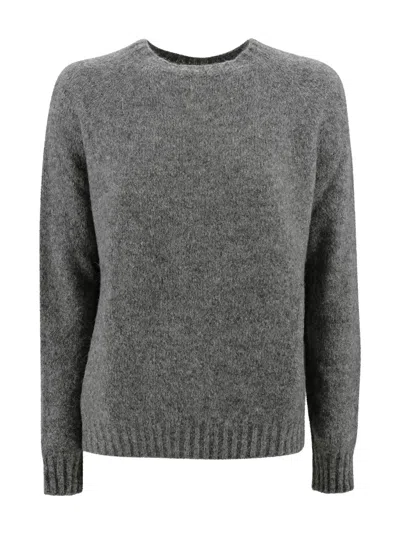 Weekend Max Mara Melange Grey Alpaca Blend Oversize Ghiacci Sweater In Gray