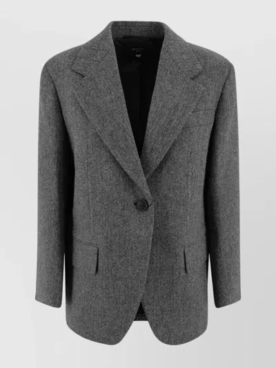 WEEKEND MAX MARA MEN'S SINGLE-BREASTED WOOL BLAZER WITH OVERSIZED FIT