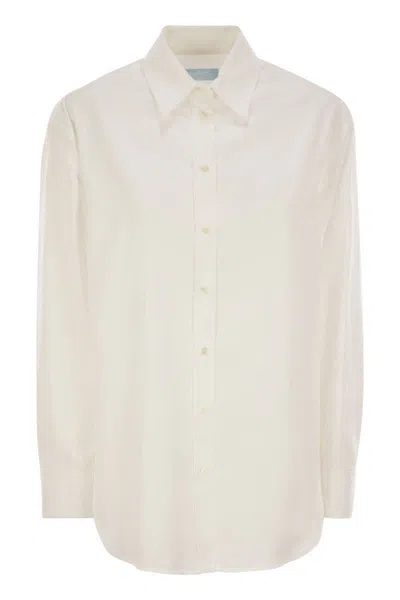 Weekend Max Mara Mescal - Cotton Twill Over Shirt In White