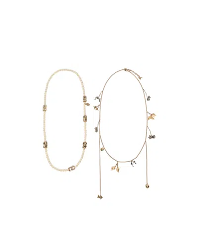 Weekend Max Mara Metal And Glass Necklace Set In Gold