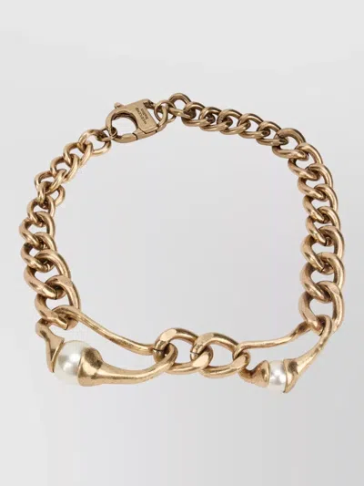 Weekend Max Mara Metal Chain Bracelet Pearls Detail