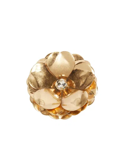 Weekend Max Mara Metal Flower Brooch In Brown