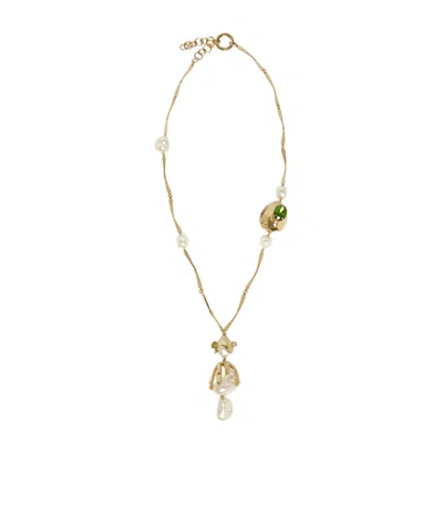 Weekend Max Mara Metal Pendant Necklace In Gold