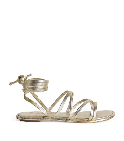 Weekend Max Mara Metallic Leather Gladiator Sandals In Gold