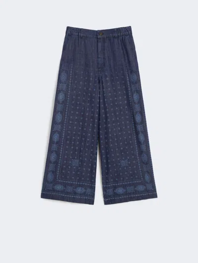Weekend Max Mara Micron Denim Trouser Navy
