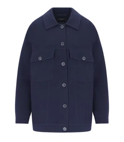 Weekend Max Mara Mida Wool Jacket In Blue
