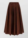 Weekend Max Mara Midi Pleated Skirt Elastic Waistband In Burgundy