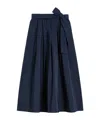 Weekend Max Mara Taffeta Tie-belt Midi Skirt In Blue
